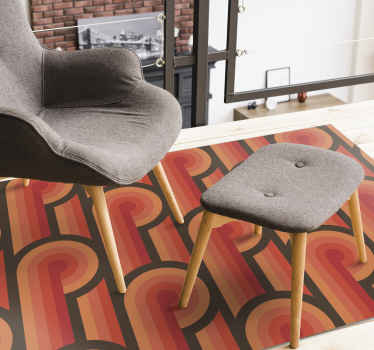 Retro gebogen patronen vinyl tapijt antiek - TenStickers