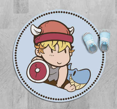 Kid viking warrior kids vinyl rug - TenStickers