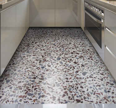 Terrazzo grå farve tekstur vinyl tæppe - TenStickers