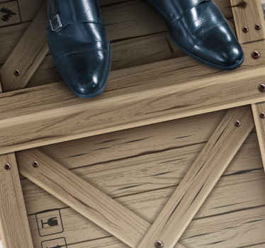 乙烯基地毯木纹 木箱错觉 - TenStickers