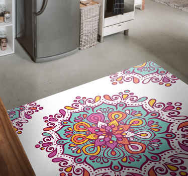 Tapis vinyle mandala motif complexe et coloré - TenStickers