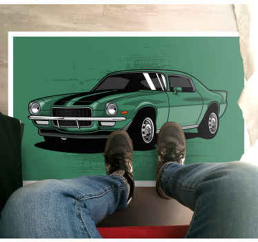 Tappeto vinile strade vista auto d'epoca - TenStickers