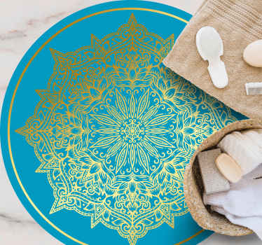 Complex Mandala Artwork circular vinyl rug - TenStickers