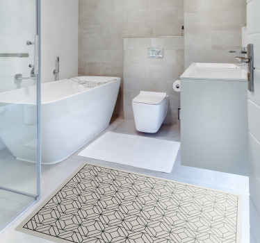 Alfombra vinilo baño patrón geométrico - TenVinilo