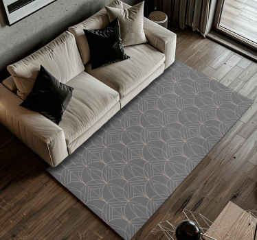 Alfombra vinílica geométrica patrón gris geométrico - TenVinilo