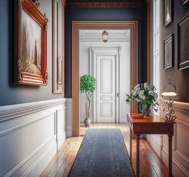 Tappeto in pvc retro/vintage patron vintage azzurro - TenStickers