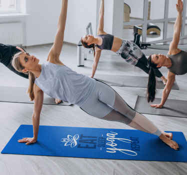 "eat sleep yoga repeat" mandala rug - TenStickers