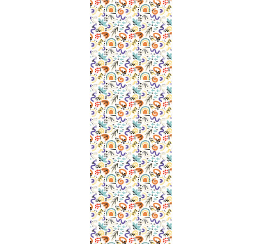 Organisk fladt abstrakt mønster moderne tapet - TenStickers