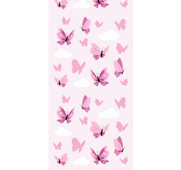 Tapete Kinderzimmer Rosa Schmetterling Muster - TenStickers