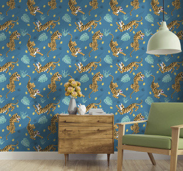 老虎餐厅壁纸 - TenStickers