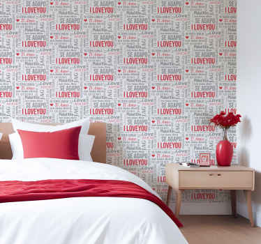 墙纸刻字 i love you不同的语言 - TenStickers