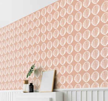 Shell pattern beige wallpaper - TenStickers
