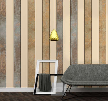 Styling of Concrete Striped Wallpaper - TenStickers
