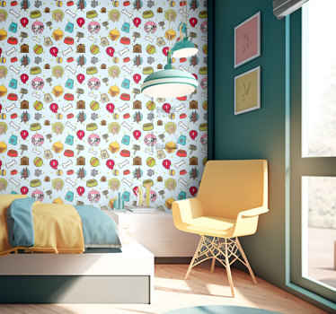 Carta da parati camera da letto Simboli di cucciolo di cane carin - TenStickers