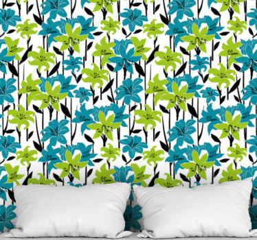 Barevný květinový květ květinová tapeta - TenStickers