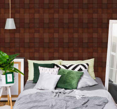 Papier peint carreaux de ciment motif marron texturé - TenStickers