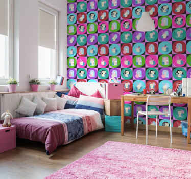 Vaporwave 的圆圈和雕像艺术壁纸 - TenStickers