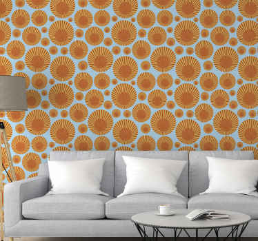 70's sunshine Living room wallpaper - TenStickers