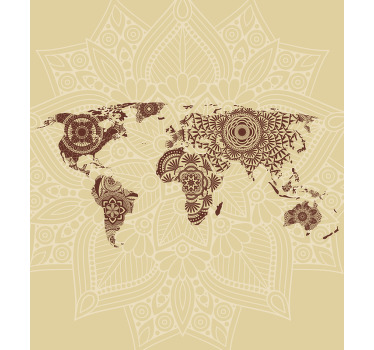 Mandala World Tapestry world map roller blind - TenStickers