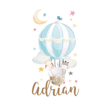 Animals on balloon with stars and clouds blind - TenStickers