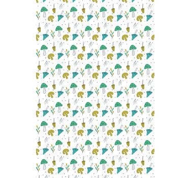 Estor enrollable cocina patrón setas azules - TenVinilo