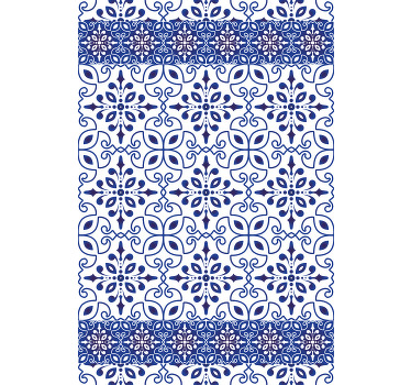 Skandinavische Rollos Weißes und blaues klassisches Design - TenStickers