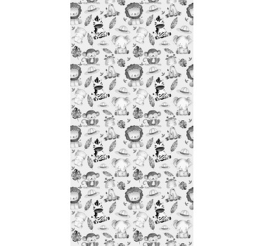 Stores enfants Animaux de zoo gris - TenStickers