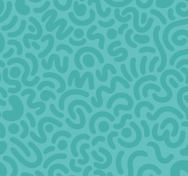 Estor color turquesa garabatos abstractos - TenVinilo