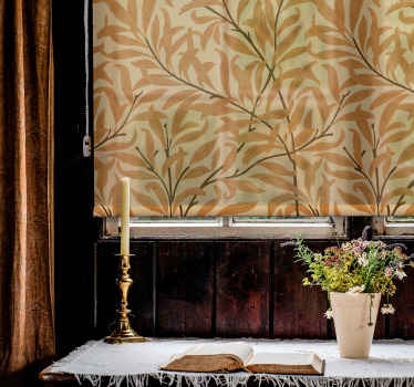 Botanical Leaf Print floral roller blind - TenStickers