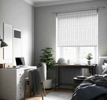 Rolety do salonu szare abstrakcyjne linie zig zag - TenStickers