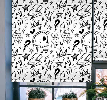 Estor habitación juvenil Patrón de signos geniales - TenVinilo