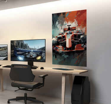 Poster Formel 1 Rotes Auto - TenStickers