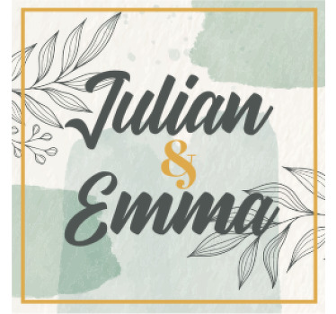 Personalised name design wedding coasters - TenStickers