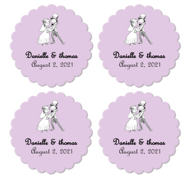 Sottobicchiere per matrimonio personalizzabili - TenStickers