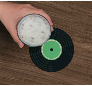 Double color disc player design vintage coasters - TenStickers