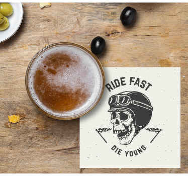 Skull with Racing Goggles geek coasters - TenStickers