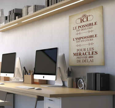 Tableau bureau pour les miracles, attendez 48h - TenStickers