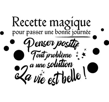 Sticker recette magique pour une bonne journée - TenStickers