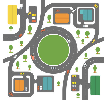 Road Play Children´s Floor Sticker - TenStickers