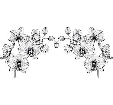 Sticker Maison Fleurs blanches ornementales - TenStickers