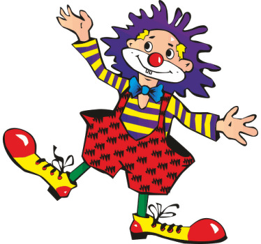 Clown mit lila Haaren Aufkleber - TenStickers