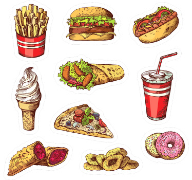 Fast food vinyl wall sticker - TenStickers