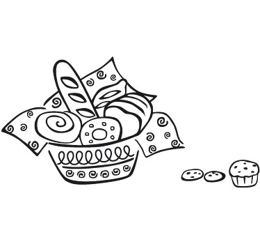 Muursticker keuken broodmand broodjes - TenStickers