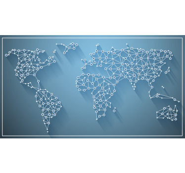 Wandtattoo Weltkarte vernetztes weltnetzwerk - TenStickers