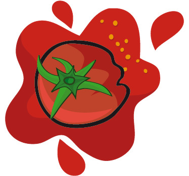 Crushed Tomato kitchen Sticker - TenStickers