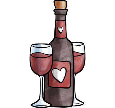 Sticker gastronomie illustration de bouteille de vin - TenStickers