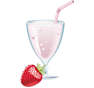Sticker frigo verre smoothie fraise - TenStickers