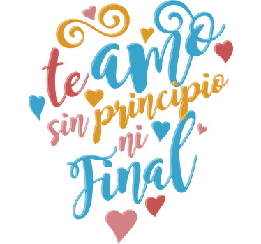 Sticker de amor te amo sin principio ni final - TenVinilo