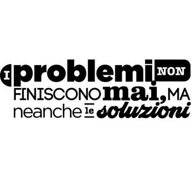 Scritta adesiva parete Problemi e Soluzioni - TenStickers