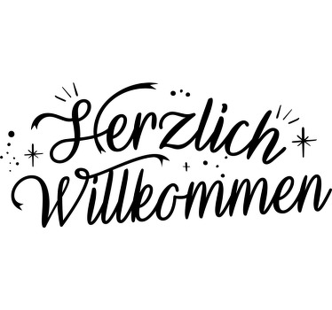 Wandtattoo Wohnzimmer Herzlich Willkommen Schriftzug - TenStickers